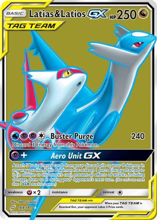 Image of Latias & Latios GX (Full Art) 169/181  - Holofoil SM  Team Up - Ultra Rare