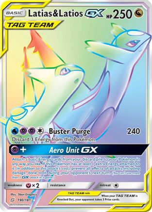 Image of Latias & Latios GX (Secret) 190  - Holofoil SM  Team Up - Secret Rare