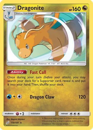 Image of Dragonite 119/181  - Reverse Holofoil SM  Team Up - Holo Rare