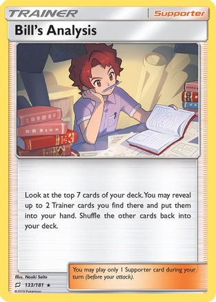 Image of Bill's Analysis 133  - Reverse Holofoil SM  Team Up - Holo Rare