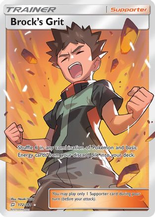 Image of Brock's Grit (Full Art) 172  - Holofoil SM  Team Up - Ultra Rare