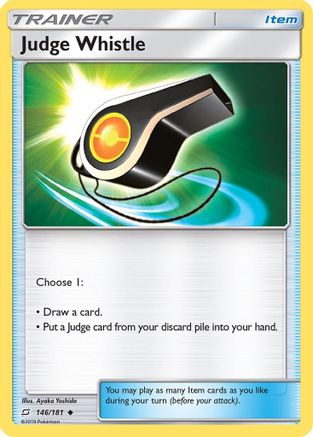 Image of Judge Whistle 146/181  - Reverse Holofoil SM  Team Up - Uncommon