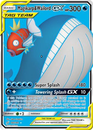 Image of Magikarp & Wailord GX (Full Art) 160  - Holofoil SM  Team Up - Ultra Rare