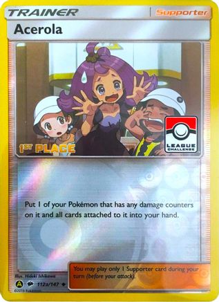 Image of Acerola 112a/147  - Reverse Holofoil League & Championship Cards - Promo