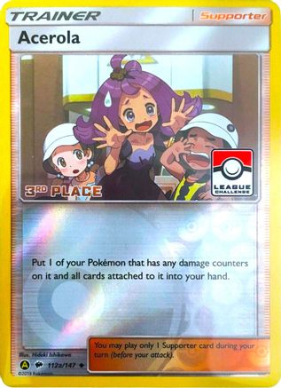 Image of Acerola 112a/147  - Reverse Holofoil League & Championship Cards - Promo