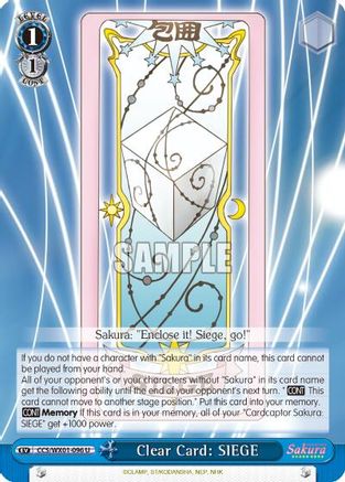 Image of Clear Card: SIEGE (CCS/WX01-096 U) - Cardcaptor Sakura: Clear Card