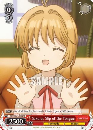 Image of Sakura: Slip of the Tongue (SR) (CCS/WX01-060S SR) - Cardcaptor Sakura: Clear Card