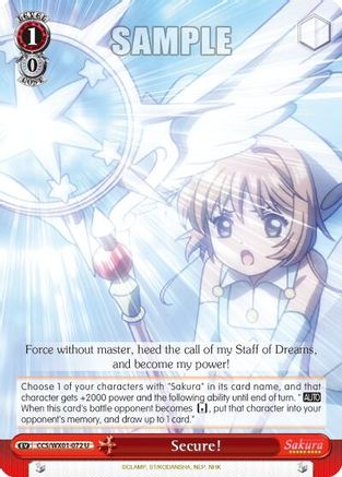 Image of Secure! (CCS/WX01-072 U) - Cardcaptor Sakura: Clear Card