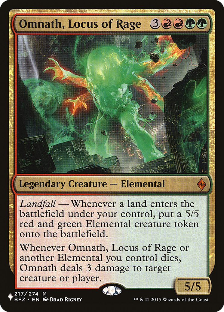 Image of Omnath, Locus of Rage (LIST-BFZ-217) - The List