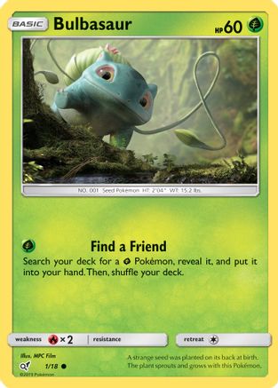 Image of Bulbasaur (Holo Common) 001/18  - Holofoil Detective Pikachu - Common