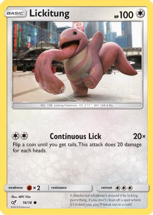 Image of Lickitung (Holo Common) 016/18  - Holofoil Detective Pikachu - Common
