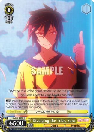 Image of Divulging the Trick, Sora (NGL/S58-E013 C) - No Game No Life