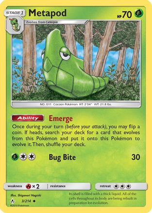 Image of Metapod 003/214  SM  Unbroken Bonds - Uncommon