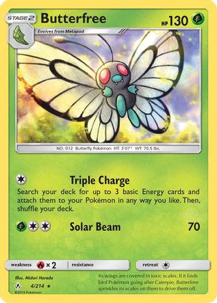 Image of Butterfree 004/214  - Reverse Holofoil SM  Unbroken Bonds - Rare