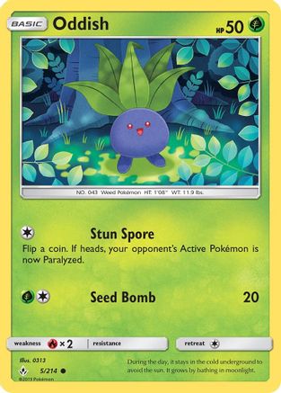 Image of Oddish (5) 005/214  SM  Unbroken Bonds - Common