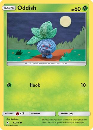 Image of Oddish (6) 006/214  - Reverse Holofoil SM  Unbroken Bonds - Common