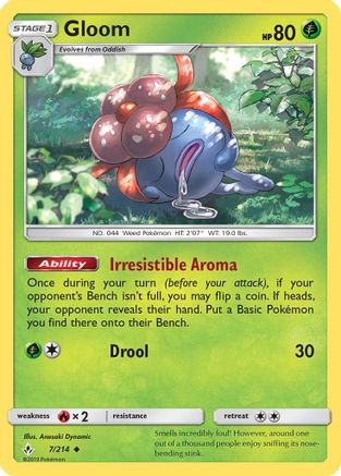 Image of Gloom 007/214  SM  Unbroken Bonds - Uncommon