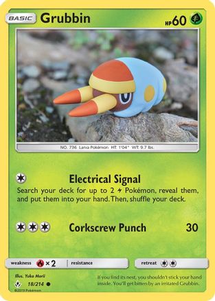 Image of Grubbin 018/214  - Reverse Holofoil SM  Unbroken Bonds - Common