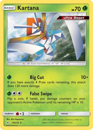 Image of Kartana 019/214  - Reverse Holofoil SM  Unbroken Bonds - Holo Rare