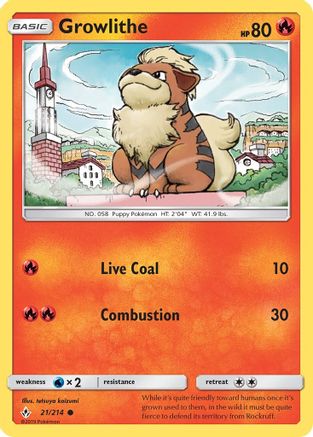 Image of Growlithe 021/214  SM  Unbroken Bonds - Common