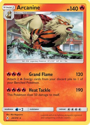 Image of Arcanine 022/214  - Holofoil SM  Unbroken Bonds - Holo Rare