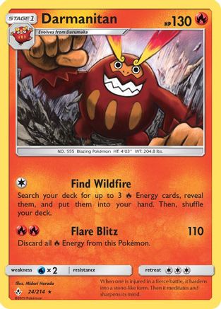 Image of Darmanitan 024/214  - Reverse Holofoil SM  Unbroken Bonds - Rare