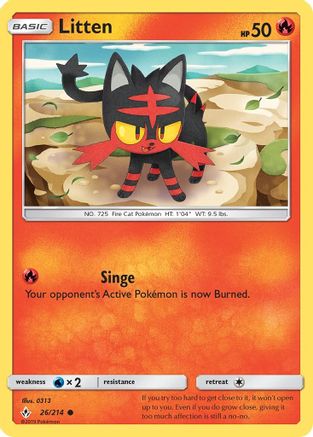 Image of Litten (26) 026/214  - Reverse Holofoil SM  Unbroken Bonds - Common