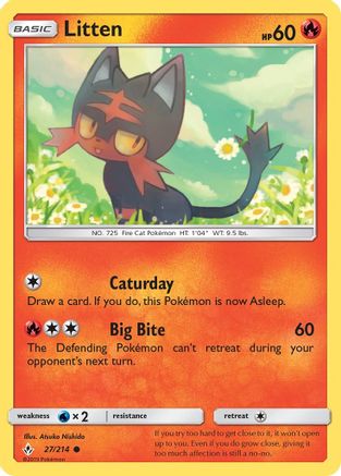 Image of Litten (27) 027/214  - Reverse Holofoil SM  Unbroken Bonds - Common