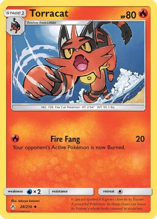 Image of Torracat  - Reverse Holofoil SM  Unbroken Bonds - Uncommon
