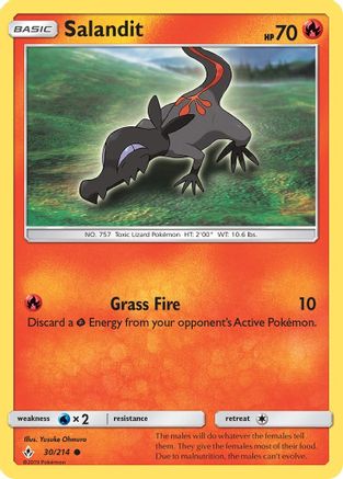 Image of Salandit 030  - Reverse Holofoil SM  Unbroken Bonds - Common