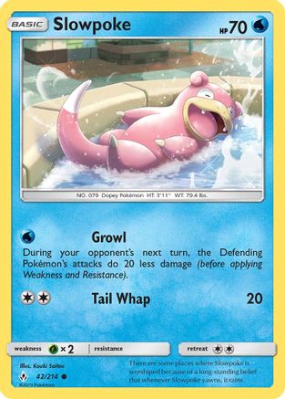Image of Slowpoke 042/214  - Reverse Holofoil SM  Unbroken Bonds - Common