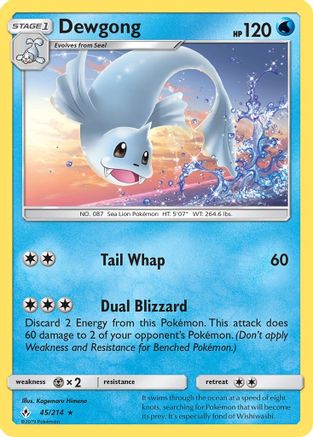 Image of Dewgong 045  - Reverse Holofoil SM  Unbroken Bonds - Rare