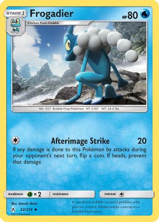 Image of Frogadier 052/214  - Reverse Holofoil SM  Unbroken Bonds - Uncommon