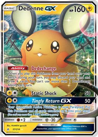Image of Dedenne GX 057/214  - Holofoil SM  Unbroken Bonds - Ultra Rare
