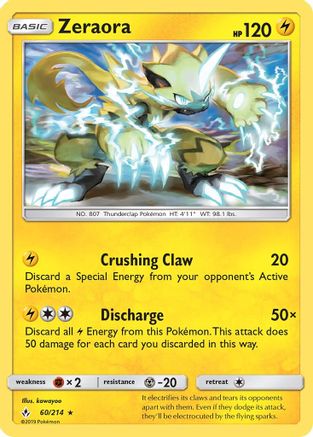 Image of Zeraora 060/214  SM  Unbroken Bonds - Rare