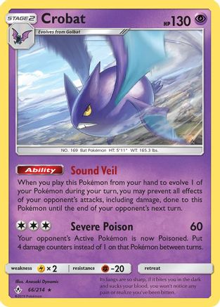 Image of Crobat 066/214  - Holofoil SM  Unbroken Bonds - Holo Rare