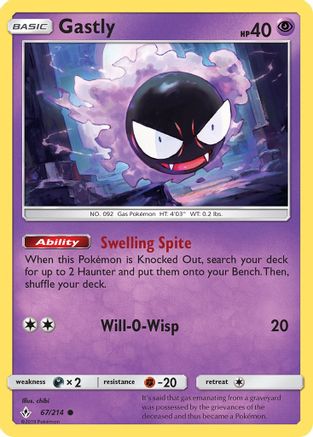 Image of Gastly (67) 067/214  SM  Unbroken Bonds - Common