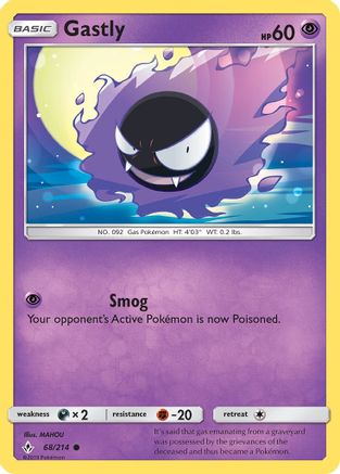 Image of Gastly (68) 068/214  - Reverse Holofoil SM  Unbroken Bonds - Common