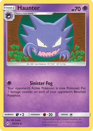 Image of Haunter 069/214  - Reverse Holofoil SM  Unbroken Bonds - Uncommon