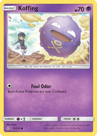Image of Koffing 073/214  - Reverse Holofoil SM  Unbroken Bonds - Common