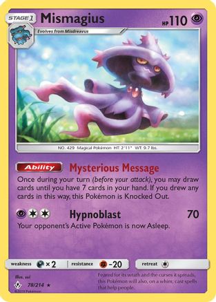 Image of Mismagius 078/214  SM  Unbroken Bonds - Rare