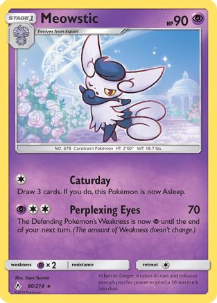 Image of Meowstic 080/214  - Reverse Holofoil SM  Unbroken Bonds - Rare