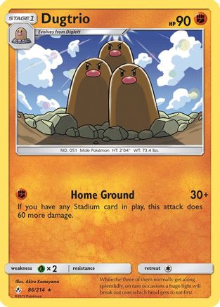 Image of Dugtrio 086  - Reverse Holofoil SM  Unbroken Bonds - Rare