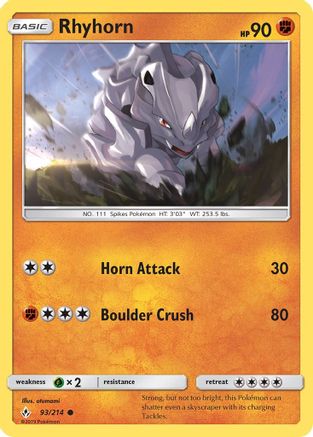 Image of Rhyhorn (93) 093/214  SM  Unbroken Bonds - Common