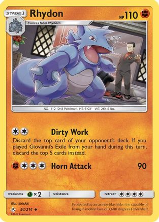 Image of Rhydon 094/214  SM  Unbroken Bonds - Uncommon