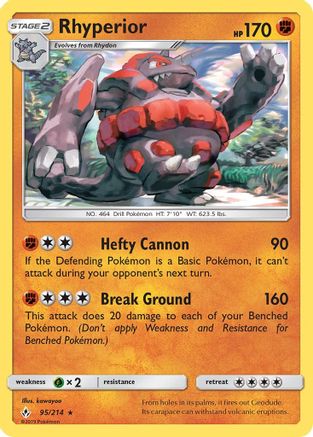 Image of Rhyperior 095/214  SM  Unbroken Bonds - Rare
