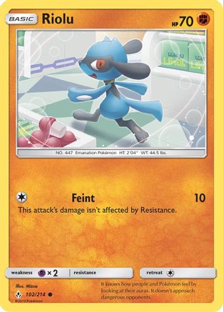 Image of Riolu 102/214  SM  Unbroken Bonds - Common