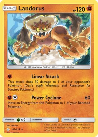 Image of Landorus 103  - Holofoil SM  Unbroken Bonds - Holo Rare