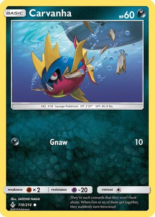 Image of Carvanha 110  - Reverse Holofoil SM  Unbroken Bonds - Common