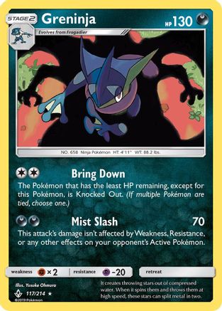 Image of Greninja 117/214  - Reverse Holofoil SM  Unbroken Bonds - Holo Rare